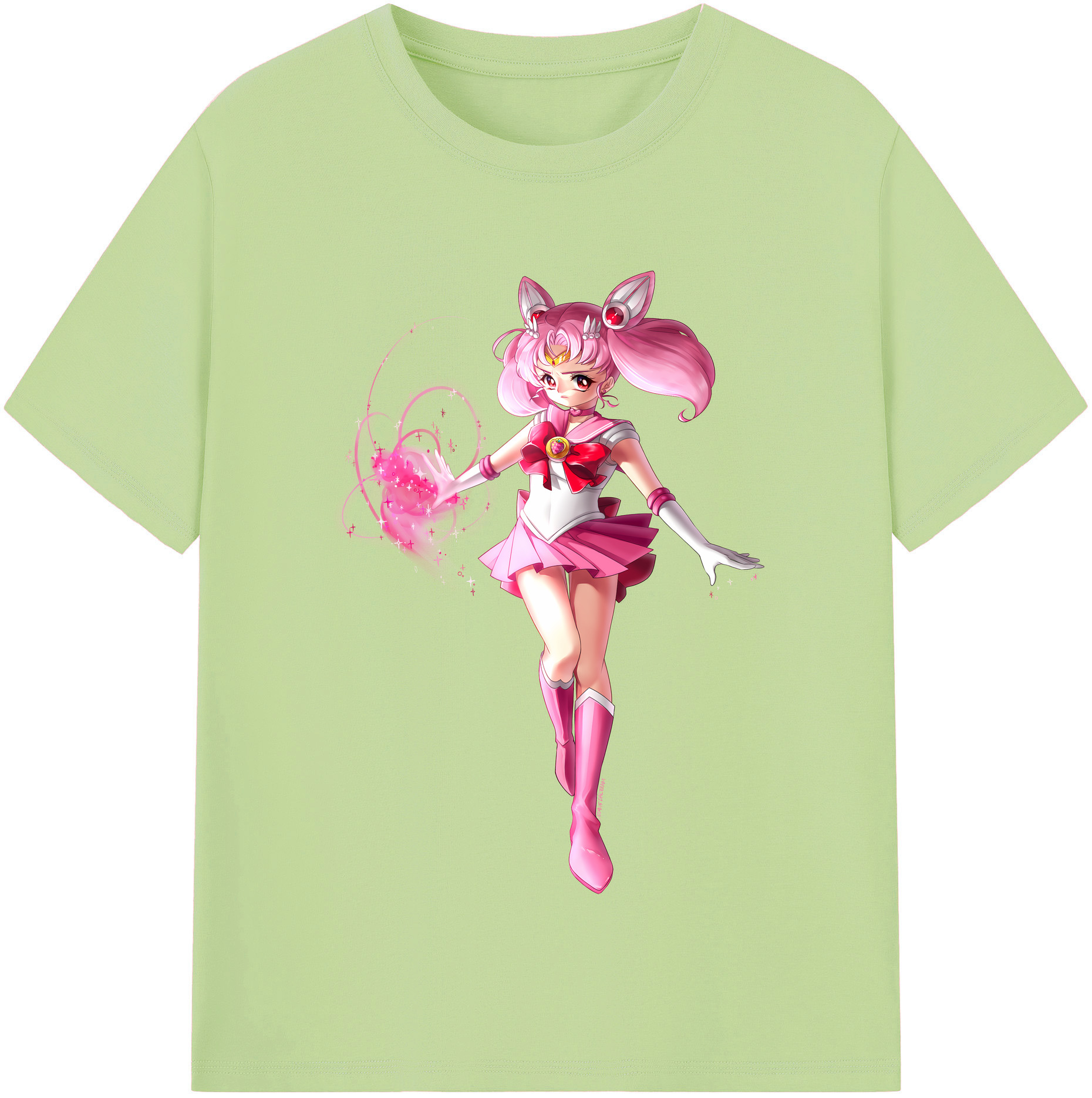 （画像用） 美少女戦士セーラームーン ちびうさ Sailor Moon Chibiusa Tsukino Usagi Small Lady Serenity 綿100％半袖Tシャツ（フロントプリント）